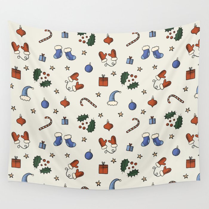 Christmas Pattern #3 Wall Tapestry Gallery Image 4