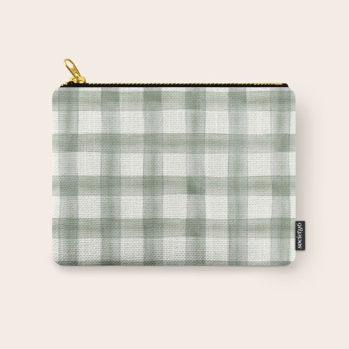 watercolor plaid - sage Carry All Pouch Gallery Image 1