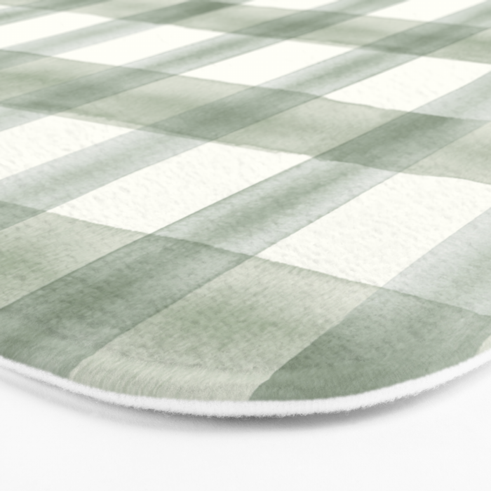 watercolor plaid - sage Bath Mat Gallery Image 3