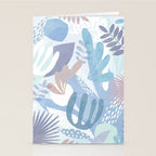 Tropical Boho Jungle Pattern 4 - Blue  Stationery Card Gallery Image 2