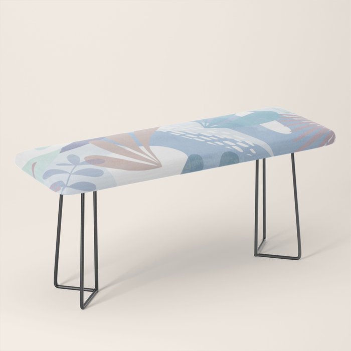Tropical Boho Jungle Pattern 4 - Blue  Bench Gallery Image 1