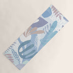 Tropical Boho Jungle Pattern 4 - Blue  Yoga Mat Gallery Image 1