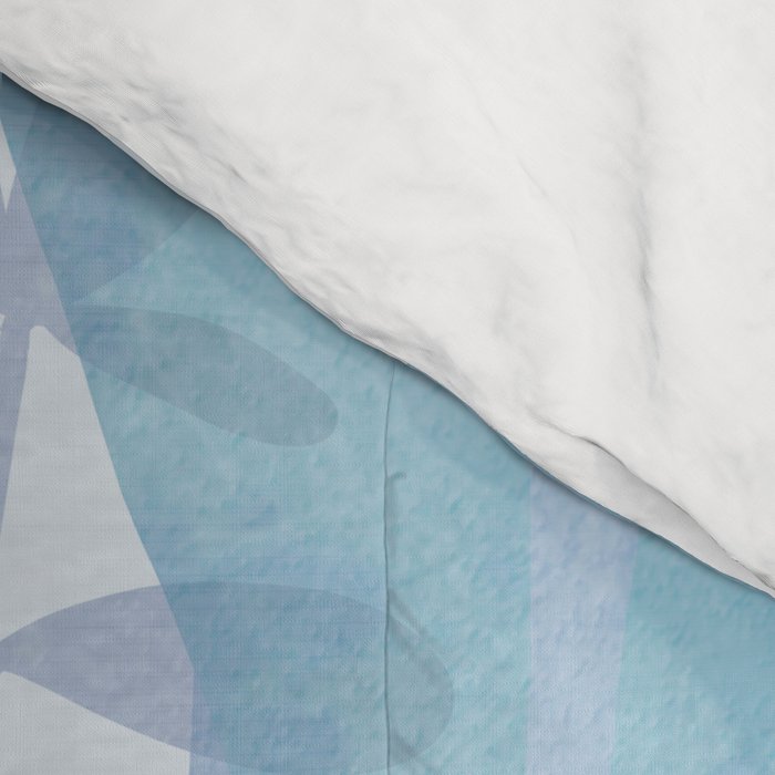 Tropical Boho Jungle Pattern 4 - Blue  Comforter Gallery Image 4