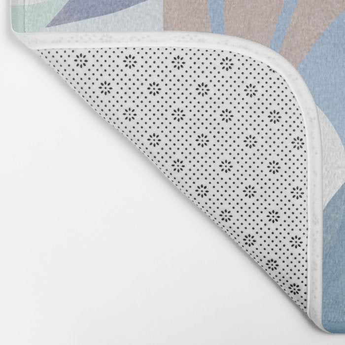 Tropical Boho Jungle Pattern 4 - Blue  Bath Mat Gallery Image 2