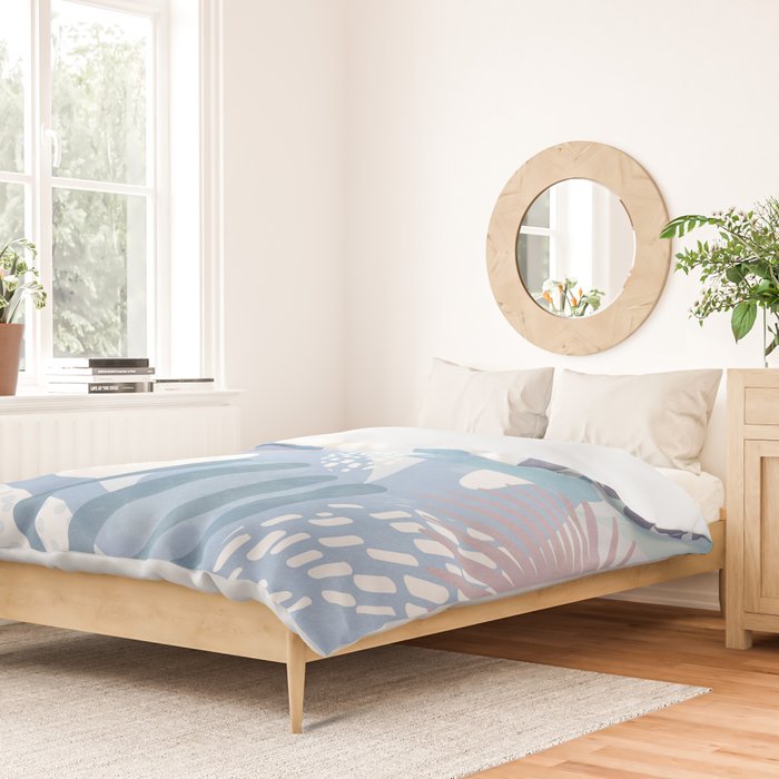 Tropical Boho Jungle Pattern 4 - Blue  Duvet Cover Gallery Image 2