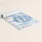 Tropical Boho Jungle Pattern 4 - Blue  Yoga Mat Gallery Image 2