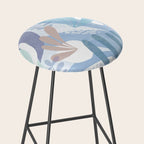 Tropical Boho Jungle Pattern 4 - Blue  Stool Gallery Image 2