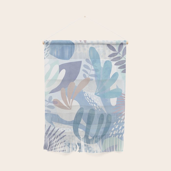 Tropical Boho Jungle Pattern 4 - Blue  Wall Hanging Gallery Image 1