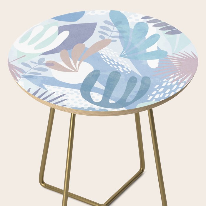 Tropical Boho Jungle Pattern 4 - Blue  Side Table Gallery Image 2