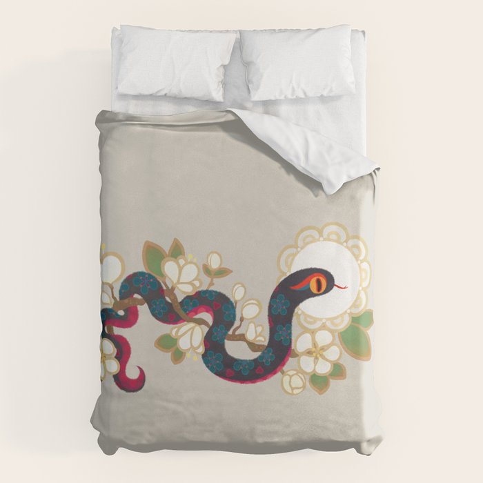 Snake and flowers 2 Duvet Cover Gallery Image 6