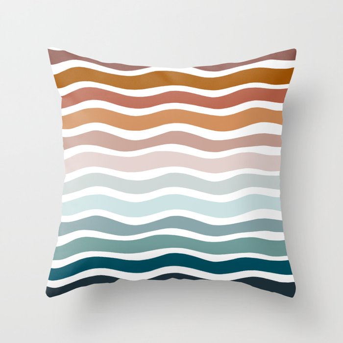 Rainbow Waves Throw Pillow Gallery Image 6