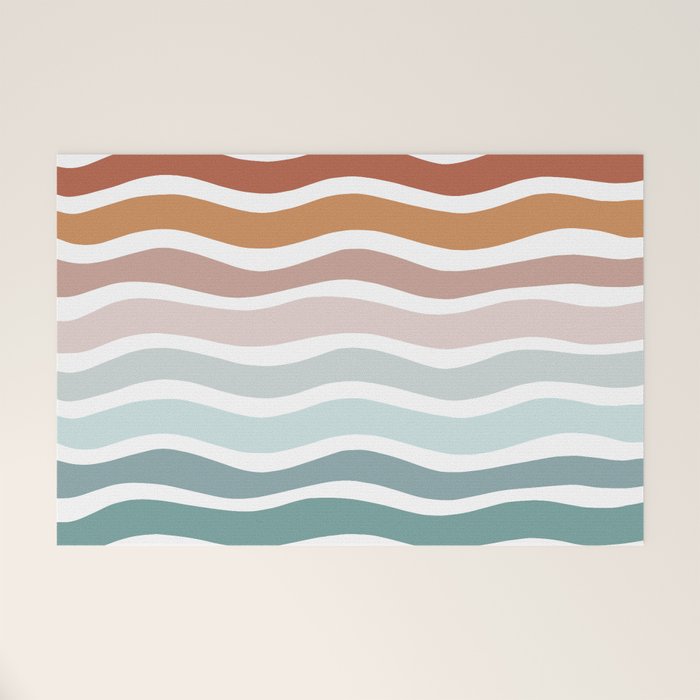 Rainbow Waves Welcome Mat Gallery Image 1