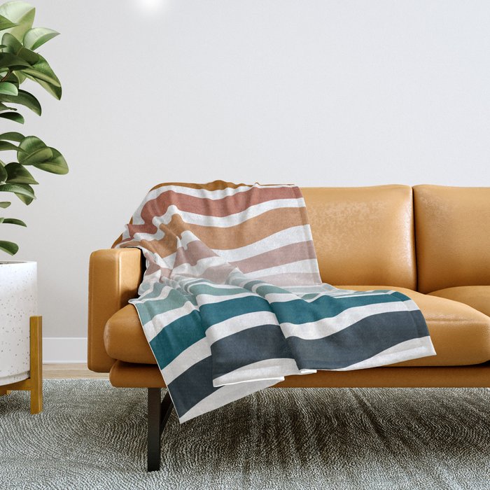 Rainbow Waves Throw Blanket Gallery Image 1