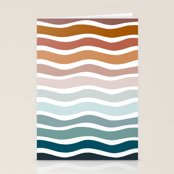 Rainbow Waves Stationery Card Gallery Image 1