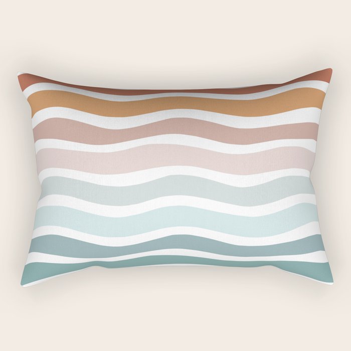 Rainbow Waves Rectangular Pillow Gallery Image 1