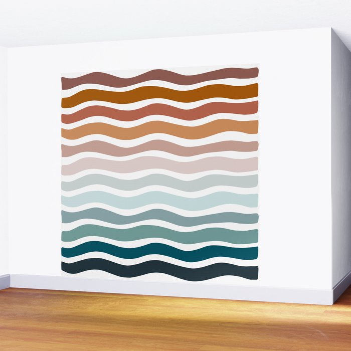 Rainbow Waves Wall Mural Gallery Image 2