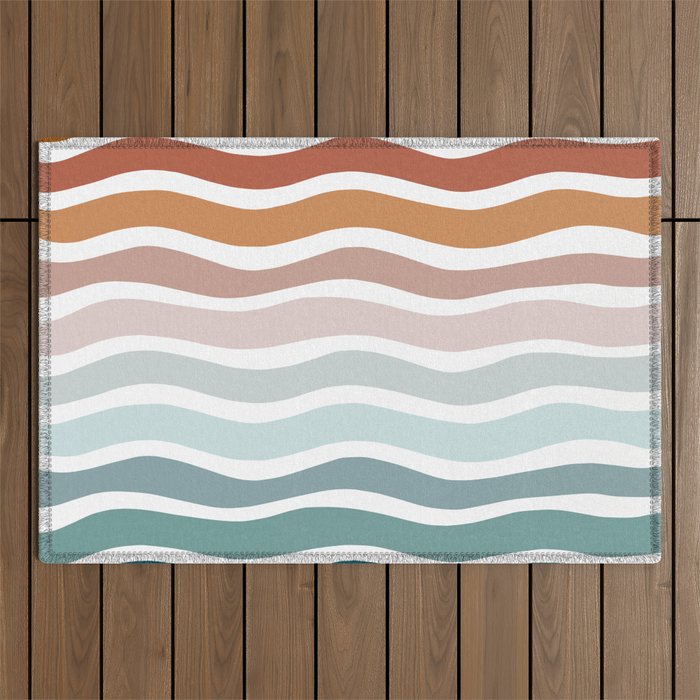 Rainbow Waves Outdoor Rug Gallery Image 1