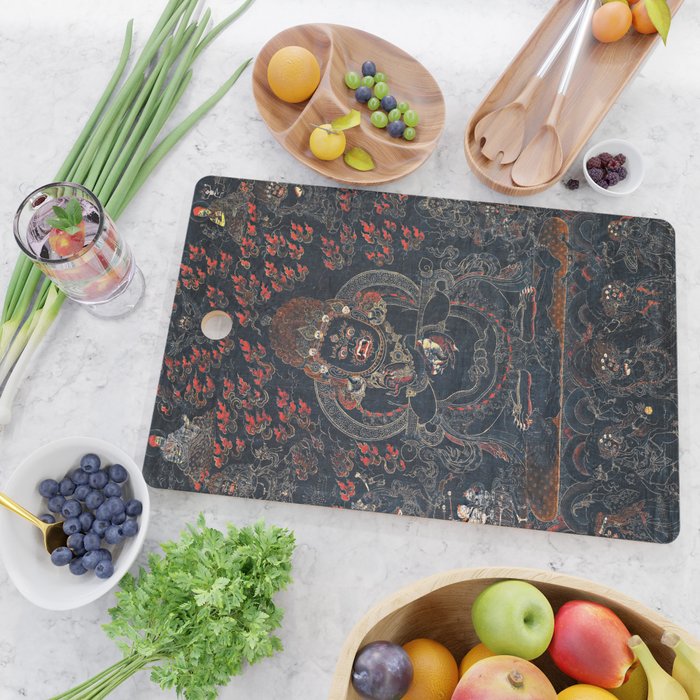 Mahakala Protector Tibetan Buddhist Thangka Cutting Board Gallery Image 2