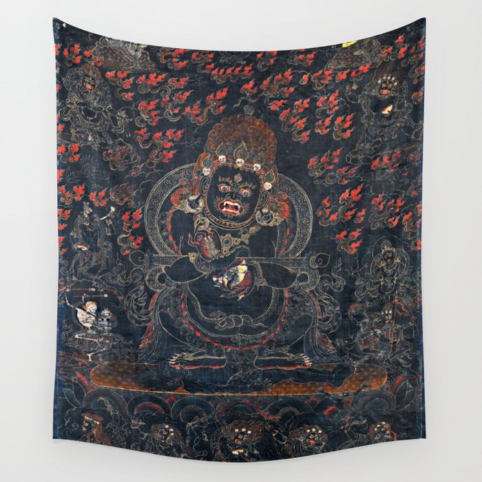 Mahakala Protector Tibetan Buddhist Thangka Wall Tapestry Gallery Image 1