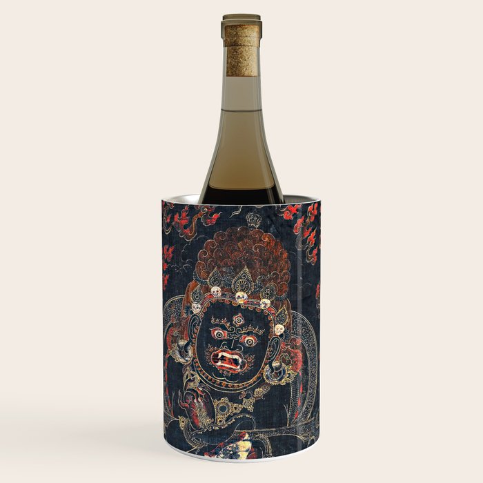Mahakala Protector Tibetan Buddhist Thangka Wine Chiller Gallery Image 1