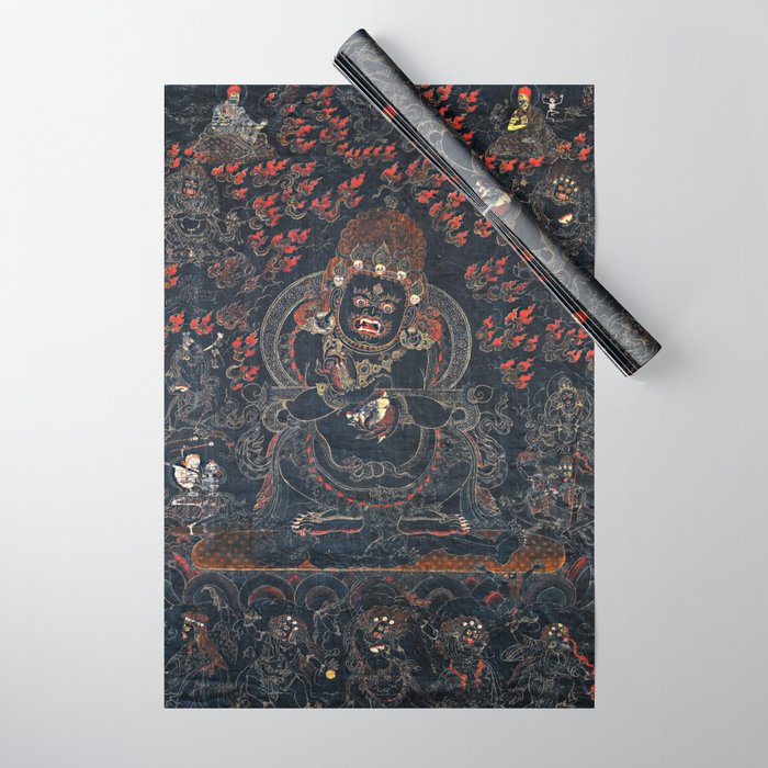 Mahakala Protector Tibetan Buddhist Thangka Wrapping Paper Gallery Image 1