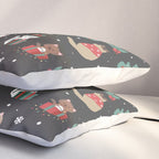Christmas Festive Cute Holiday Kittens on Dark Pillow Sham Gallery Image 3