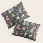 Christmas Festive Cute Holiday Kittens on Dark Pillow Sham Gallery Image 3