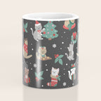 Christmas Festive Cute Holiday Kittens on Dark Coffee Mug Gallery Image 4