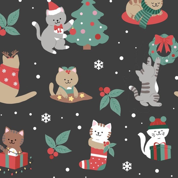 Christmas Festive Cute Holiday Kittens on Dark Coffee Mug Gallery Image 2