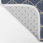 Bows & Ribbons Pattern XLII Dark Navy Blue Bath Mat Gallery Image 2