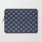 Bows & Ribbons Pattern XLII Dark Navy Blue Laptop Sleeve Gallery Image 1