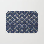 Bows & Ribbons Pattern XLII Dark Navy Blue Bath Mat Gallery Image 1