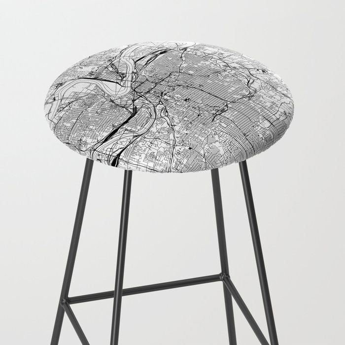 Kansas City White Map Stool Gallery Image 2