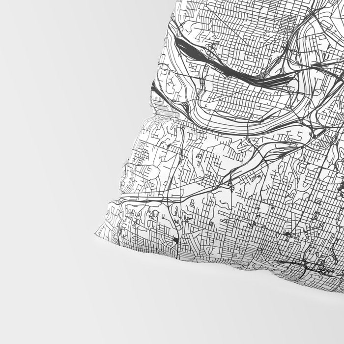 Kansas City White Map Pillow Sham Gallery Image 4