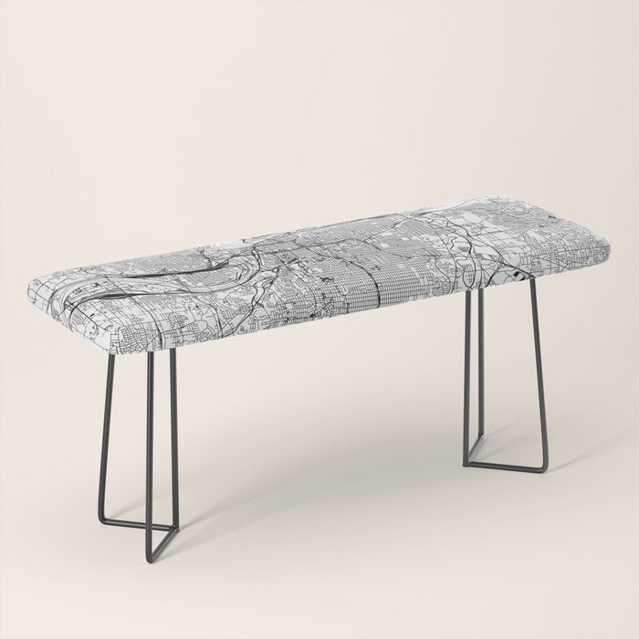 Kansas City White Map Bench Gallery Image 1