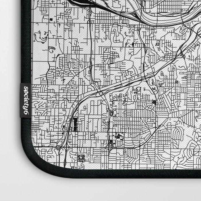Kansas City White Map Laptop Sleeve Gallery Image 3