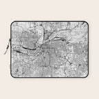 Kansas City White Map Laptop Sleeve Gallery Image 1
