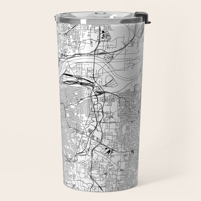 Kansas City White Map Travel Mug Gallery Image 2