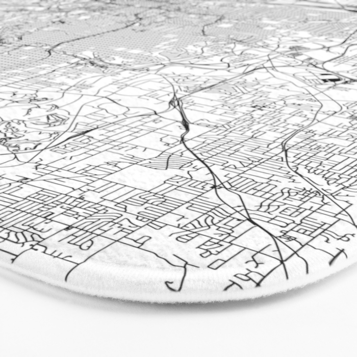 Kansas City White Map Bath Mat Gallery Image 3