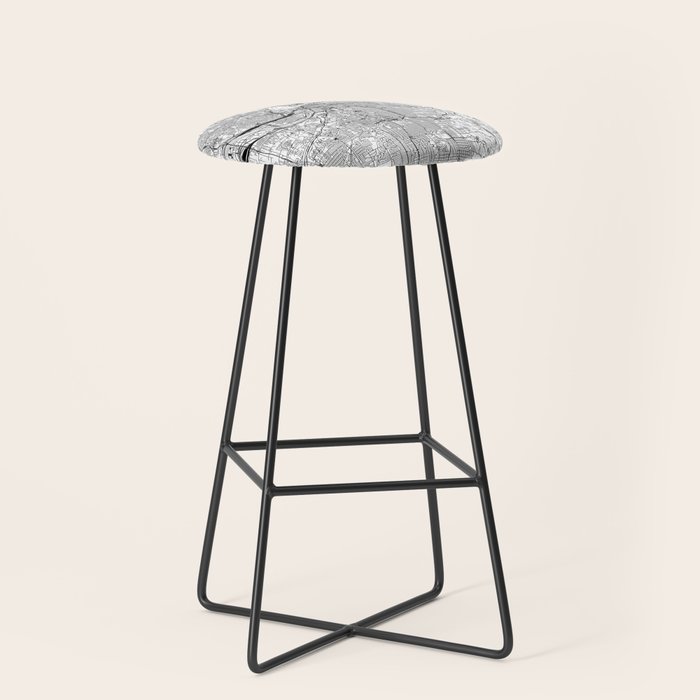 Kansas City White Map Stool Gallery Image 1
