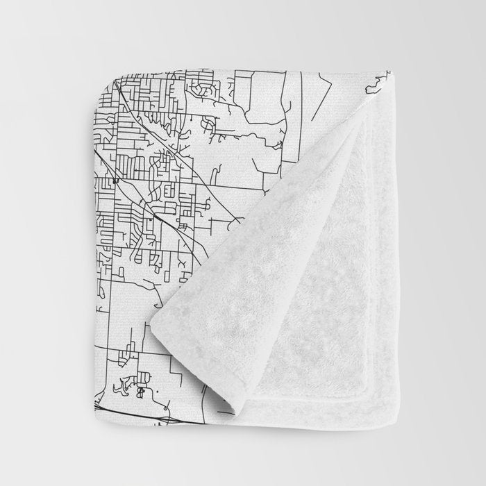 Kansas City White Map Throw Blanket Gallery Image 3