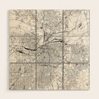 Kansas City White Map Wood Wall Art Gallery Image 1