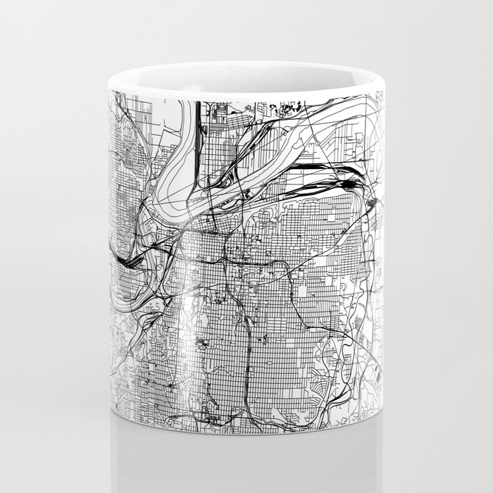 Kansas City White Map Coffee Mug Gallery Image 4