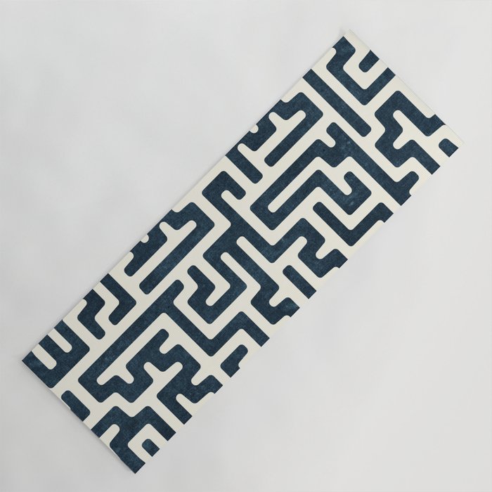 maze in dark blue Yoga Mat Gallery Image 1