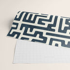 maze in dark blue Wrapping Paper Gallery Image 2