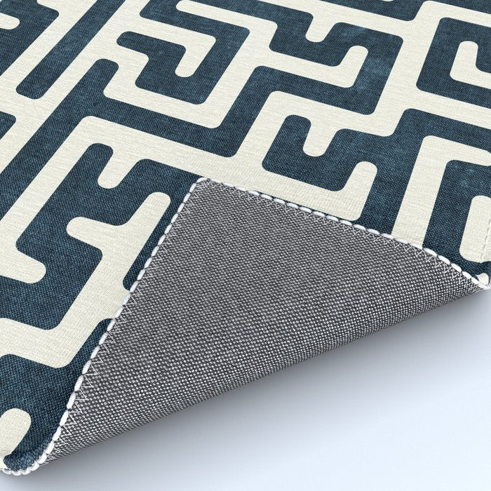 maze in dark blue Rug Gallery Image 4