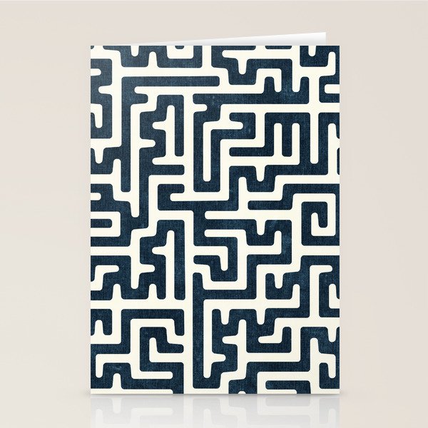 maze in dark blue Stationery Card Gallery Image 1
