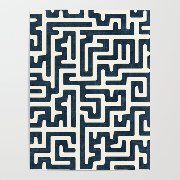 maze in dark blue Poster Gallery Image 1