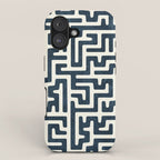 maze in dark blue iPhone Case Gallery Image 1