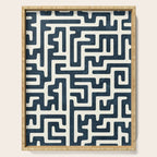 maze in dark blue Serving Tray Gallery Image 1